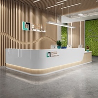 Bureau de réception moderne simple en bois pour immeubles de bureaux Caissier personnalisable Service de bienvenue Bureau de bar pour hôtels de luxe
