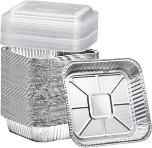Recipientes de Aluminio con Tapas, Resistentes, Dorados, Desechables, Aptos para Horno, para Cocinar, Hornear y Comida para Llevar - Product Image 1