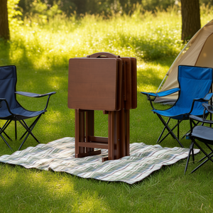 Juego de Mesa Plegable de Madera de Nogal Db Alex, Rectangular, para 2 Personas, Diseño Tradicional, para Camping y Senderismo - Product Image 2