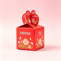 Boîte cadeau carrée transparente en plastique motif Ours Licorne, finition anti-rayures, dessus en forme de cœur, design pliable pour tailles personnalisables