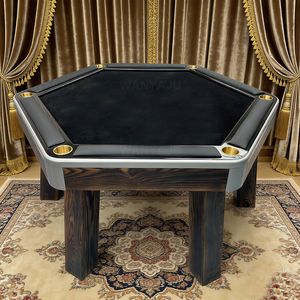Table de <span class=keywords><strong>poker</strong></span> de casino de haute qualité pour 10 joueurs avec rail rembourré, porte-gobelets et tapis personnalisé pour salle de jeux - Product Image 2