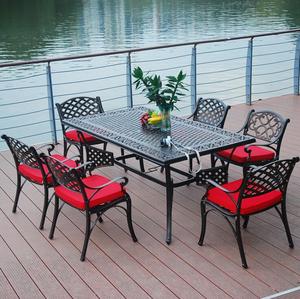 <span class=keywords><strong>Mesa</strong></span> de Jardín de Hierro Forjado y Juego de Comedor de Aluminio Fundido, Muebles Metálicos Aptos para Hoteles - Product Image 2