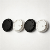 Idecorgift Htf-PL-001 Couvercle jetable rond classique blanc en plastique de 80 mm pour gobelets à emporter