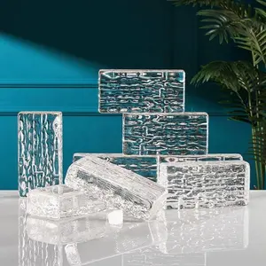 Offre Spéciale verre décoratif personnalisé cristal verre bloc de verre solide brique de verre pour mur de fenêtre