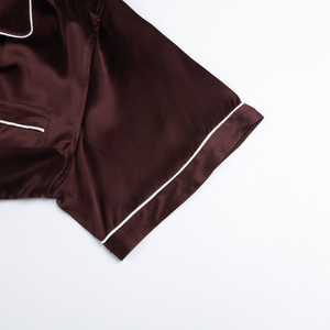 Camicie da uomo casual in raso di seta 100% Quiet Luxury, con <span class=keywords><strong>colletto</strong></span> a revers, vestibilità ampia e dritta, a maniche corte - Product Image 5