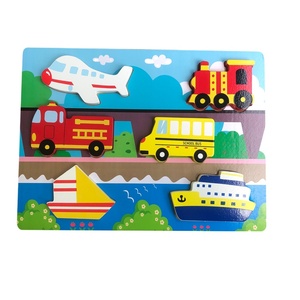 2022 Xe Đồ Chơi Bằng Gỗ Montessori Câu Đố Giao Thông Cho Trẻ Em - Product Image 1