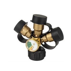 Conector divisor de propano de tres vías con medidor y válvula de cierre para hornos de gas, tamaño de puerto de 3/4 pulgadas - Product Image 3