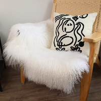 Échantillon de support de vente en gros, fourrure naturelle bouclée longue, en forme de peau de mouton du Tibet, décoration en peau de mouton de Mongolie, housse de siège, tapis