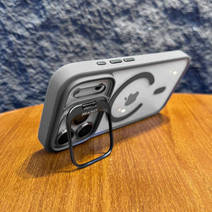 Custodia per telefono con supporto metallico per <span class=keywords><strong>iPhone</strong></span> 16 15 14 13 12 11 Pro Max <span class=keywords><strong>Silicone</strong></span> magnetico acrilico <span class=keywords><strong>Cover</strong></span> rigida per <span class=keywords><strong>iPhone</strong></span> 17 Pro Max - Product Image 4