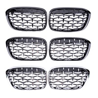 Rejilla Delantera de Doble Listón Negro Diamante ABS de Ajuste Perfecto para BMW X1 F48 F49 2016-2019 |   Reemplazo de Rejilla de Radiador de Ajuste Directo