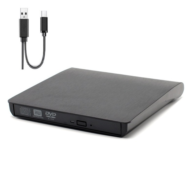 Dual-interface type-c+USB external optical drive enclosure for laptops with a mobile brushed optical drive enclosure