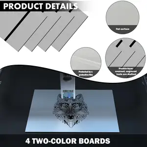 Abs 더블 2 컬러 인화 시트 0.3mm 1mm 2mm 자체 접착 필름 브러시 은색