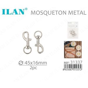 Moschettone in metallo ILAN 45x16mm per accessori borsa, 2 pezzi - Product Image 3
