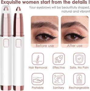 2-in-1 Lightweight Rechargeable Facial Hair Eyebrow Trimmer Waterproof Rotating <b>Disc</b> English Household Epilator for Men Women - Product Image 3