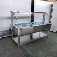 Populaire Verkoop Elektrische Bain Marie Food Warmer 304/201 Inox Marine Glas Cover Voor Huishoudelijke Hotel/Restaurant Gebruik