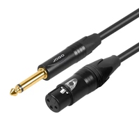 Câble Microphone et Amplificateur en Cuivre Pur TRS 6,5 mm Mâle vers XLR Femelle 10 m, Gaine PE, 3 Broches, Diamètre Extérieur 6,0 mm, pour Lecteur DVD