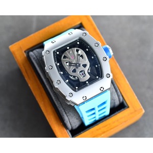 Waterproof Luxurious Tonneau <b>Mechanical</b> <b>Watch</b> with Power Reserve 24mm Band Ceramic Case Rubber Strap Unisex - Product Image 1