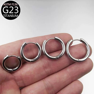 Pendientes Circulares de <span class=keywords><strong>Titanio</strong></span> ASTM F136 para Piercing de Oreja (Helix, Rook, <span class=keywords><strong>Daith</strong></span>, Lóbulo) y Anillo para Septum Nasal, Estilo Europeo y Americano, Nueva Tendencia - Product Image 2