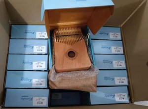מותג מותאם אישית לוגו אגודל פסנתר מאהוגואני עץ kalimba מפתח 17 kalimba מפתח