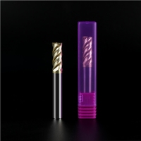 Juego de fresas de carburo de tungsteno personalizadas HANDERK, fresa plana de 4 flautas con revestimiento de ZrN para acero inoxidable