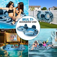 Planches flottantes gonflables écologiques personnalisées pour adultes, chaises longues doubles, PVC épaissi, 2,5 m x 2,5 m x 2,5 m, pour utilisation en piscine