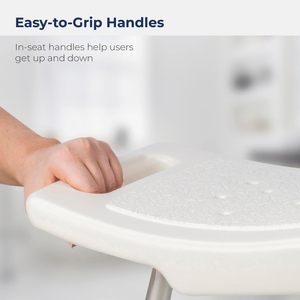 Shower Chair For Seniors <b>Height</b> <b>Adjustable</b> Bath <b>Stool</b> With Non Slip Seat Foldable Bathroom Safety Equipment White 62x12x38cm - Product Image 4