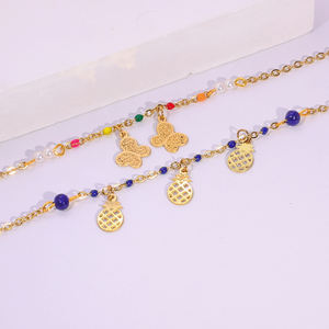 Mujeres Vintage 18K chapado en oro de acero inoxidable Animal Charm <span class=keywords><strong>cadena</strong></span> brazalete compromiso venta al por mayor personalizado DIY moda - Product Image 3