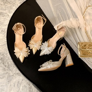 Escarpins scintillants 2025 pour femmes, en satin orné de strass, chaussures de soirée d'été à talons hauts - Product Image 2