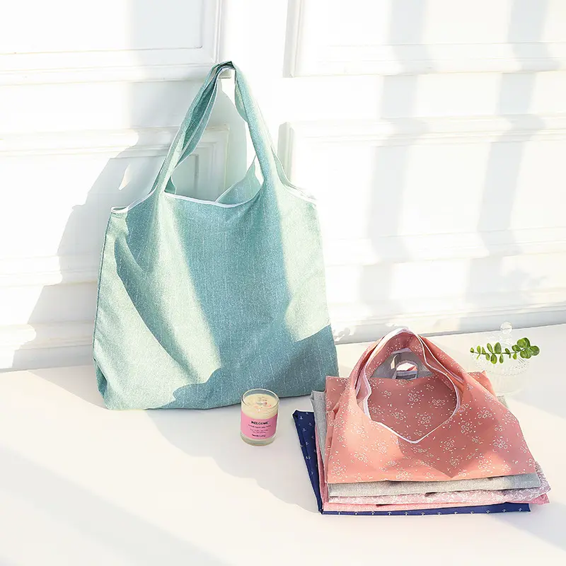 Складная нейлоновая женская сумка-тоут высокого качества с принтом, Экологически чистая полиэфирная многоразовая складная сумка для покупок