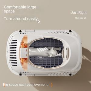 Pet nakliye için taşınabilir moda plastik hava kutusu sıkıştırma kedi köpek kafesi araba ulaşım için aşınmaya dayanıklı sırt çantaları - Product Image 1