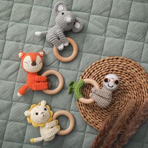 <span class=keywords><strong>Anneau</strong></span> <span class=keywords><strong>de</strong></span> <span class=keywords><strong>dentition</strong></span> en bois tricoté pour bébé, mignon, <span class=keywords><strong>Lion</strong></span>, renard, éléphant, Crochet, Animal, hochet, jouet, accessoire <span class=keywords><strong>de</strong></span> soins, hochet pour bébé, cadeau, 2022 - Product Image 6