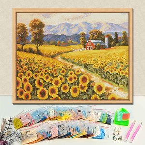 Kit de Peinture Diamant OEM Entièrement Personnalisé Motif Tournesol Ciel Étoilé Floral pour Enfants – Idéal Cadeau - Product Image 1
