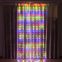 Guirlandes lumineuses LED en forme de rideau, étanches, pour extérieur, indice de protection IP44, à intensité variable, avec prise, blanc chaud, décoratives pour Noël
