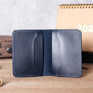 Boshiho Genuine Leather Bifold Card Holder Minimalist Slim Card Holder Folding Design <b>Wallet</b> - Product Image 6