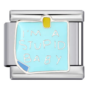 Nouveautés Vente en gros <span class=keywords><strong>Je</strong></span> suis un bébé stupide Bracelet au design unique Charm Bracelet à breloques modulaire de style italien 9mm - Product Image 1