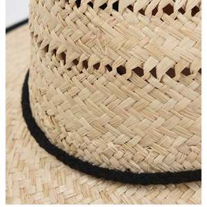 Chapeau de plage safari en paille raphia ajouré à large bord avec cordon de serrage pour voyage, pêche et activités de plein air – Nouvelle collection été en gros - Product Image 3