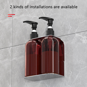 HF moderno nero opaco adesivo auto manuale Shampoo e balsamo <span class=keywords><strong>sapone</strong></span> <span class=keywords><strong>liquido</strong></span> <span class=keywords><strong>porta</strong></span> Dispenser <span class=keywords><strong>per</strong></span> il <span class=keywords><strong>bagno</strong></span> - Product Image 4