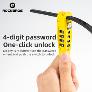 ROCKBROS-Candado de cable de <span class=keywords><strong>bicicleta</strong></span> de alta seguridad con código de cuatro dígitos, combinación de tirante portátil <span class=keywords><strong>para</strong></span> patinete y tipo <span class=keywords><strong>cadena</strong></span> de <span class=keywords><strong>bicicleta</strong></span> - Product Image 4