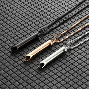 Kalung tabung berongga elegan tak terbatas jenis peluit bagpipe berkunci rendah untuk meningkatkan tipe rasa kalung liontin