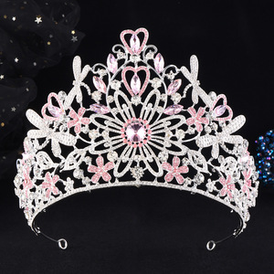 Tiara de Boda con Pedrería Rosa, Verde, Roja y <span class=keywords><strong>Lila</strong></span>, Corona para Novia, Reina o Mujer - Product Image 5