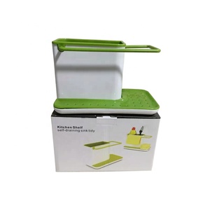 Gran oferta 2021, <span class=keywords><strong>estante</strong></span> de esponja de trapo colgante 2 en 1, organizador de jabón, soporte de esponja de plástico, tela <span class=keywords><strong>para</strong></span> baño o <span class=keywords><strong>cocina</strong></span> - Product Image 5