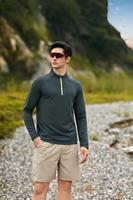 Chemise de course à manches longues pour homme UPF 50 - Polyester et élasthanne légers et respirants pour l'automne et l'hiver