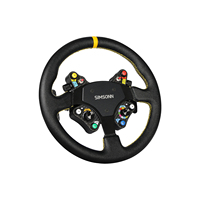 SIMSONN Sim Racing Volant de course USB en Fiber de carbone avec HUB Bouton de commutation Plaque Joysticks Contrôleurs de jeu pour PC