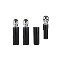 Tube de rouge à lèvres en ABS personnalisé en forme de crâne, style influenceur, avec couvercle électroplaqué, conteneur vide pour brillant à lèvres, personnalisable