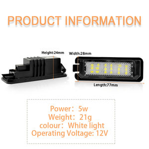 6000K सफेद त्रुटि मुक्त एलईडी लाइसेंस नंबर प्लेट रोशनी के लिए <span class=keywords><strong>VW</strong></span> गोल्फ MK4 MK5 MK6 Passat पोलो सीसी Eos सीट स्कोडा कार सामान - Product Image 4