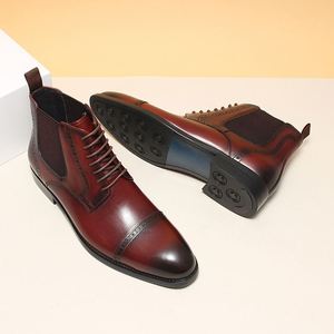 New Men's Leather <b>Boots</b> Genuine Leather Business Formal Leather <b>Boots</b> Trendy Outdoor <b>Boots</b> - Product Image 2