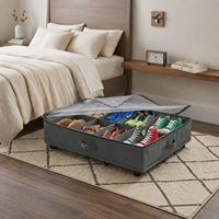 Organisateur de chaussures pliable en tissu, grande capacité, écologique, imperméable, avec couvercle transparent et séparateurs, pour rangement sous le lit - Vente en gros sur mesure