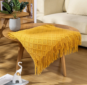 <span class=keywords><strong>Couverture</strong></span> de sieste en laine tricotée à franges pour canapé, <span class=keywords><strong>couverture</strong></span> de climatisation - Product Image 5