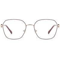 Montures de lunettes optiques élégantes en métal hexagonal irrégulier, branches en acétate de luxe, lunettes de vue tendance