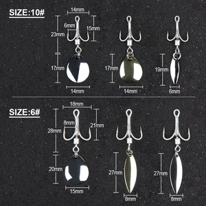 Hameçon de pêche en cuillère pour attraper des poissons, portant en argent ou or, avec #10, #6 et #4 #2, triple crochet, robuste, 1 pièce, pour les prédateurs, pêcher au bar, à la perche, poisson chat - Product Image 5
